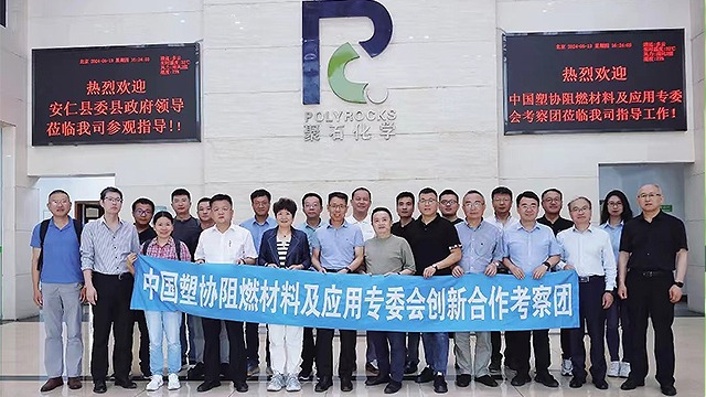 中塑协阻燃材料及应用专委会考察团一行莅临庄闲和游戏化学考察调研